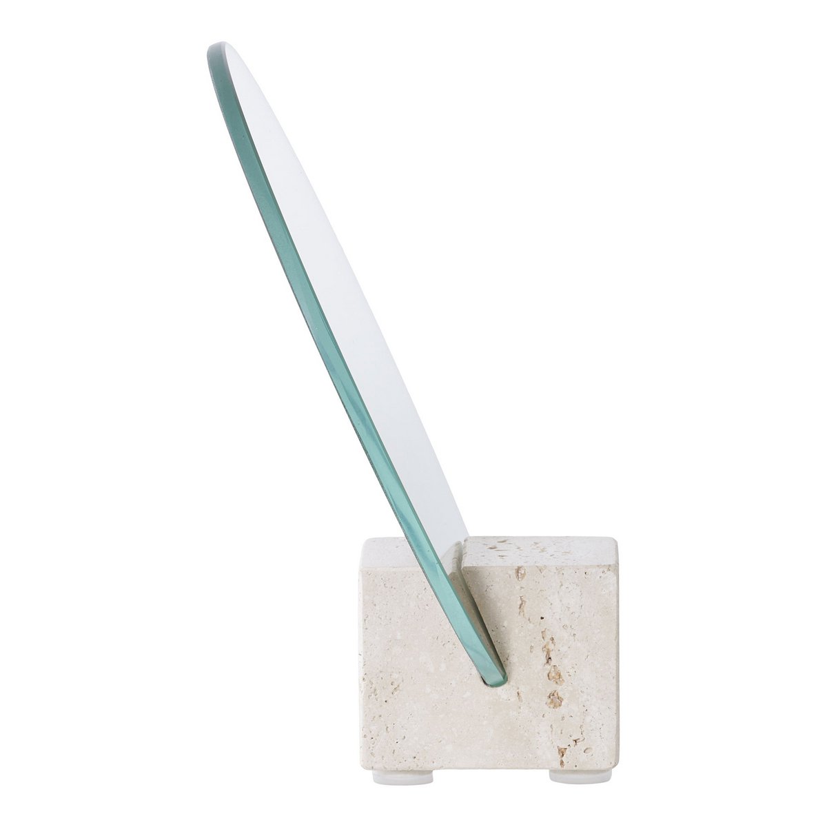 Tafelspiegel - Beige, glas, travertijn, Ø18x18cm |woon-meubel.nl