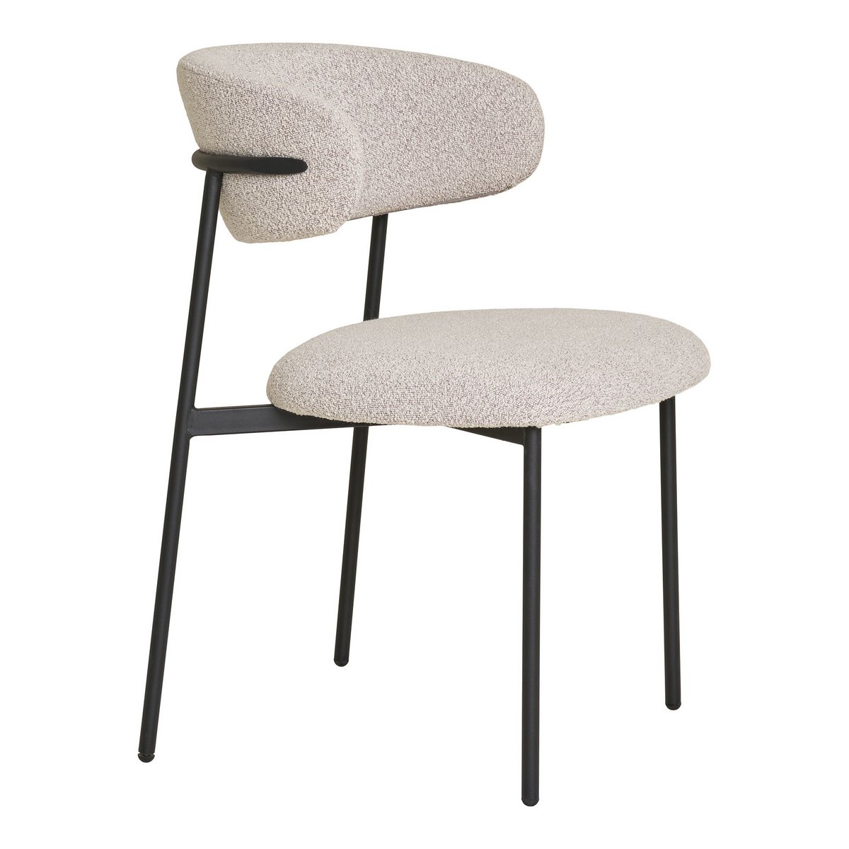 Mira Eetkamerstoel bouclé, zand - Set van 2 |woon-meubel.nl