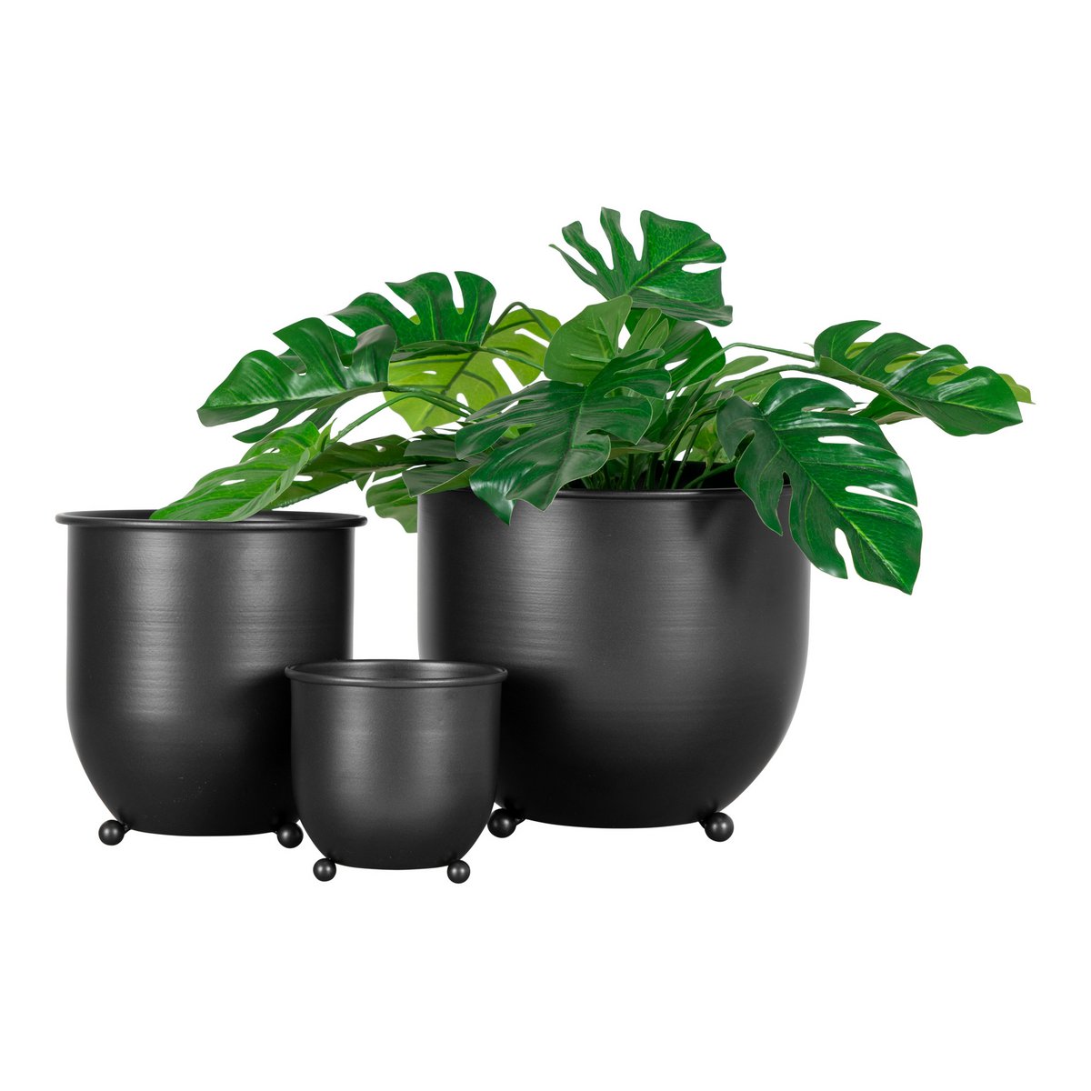 Nova Flower Pots - 3 flower pots in black metal.