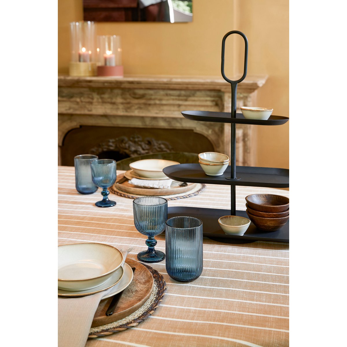 Merlot Wijnglas blauw - Set van 6 - 250 ml - Glas |woon-meubel.nl