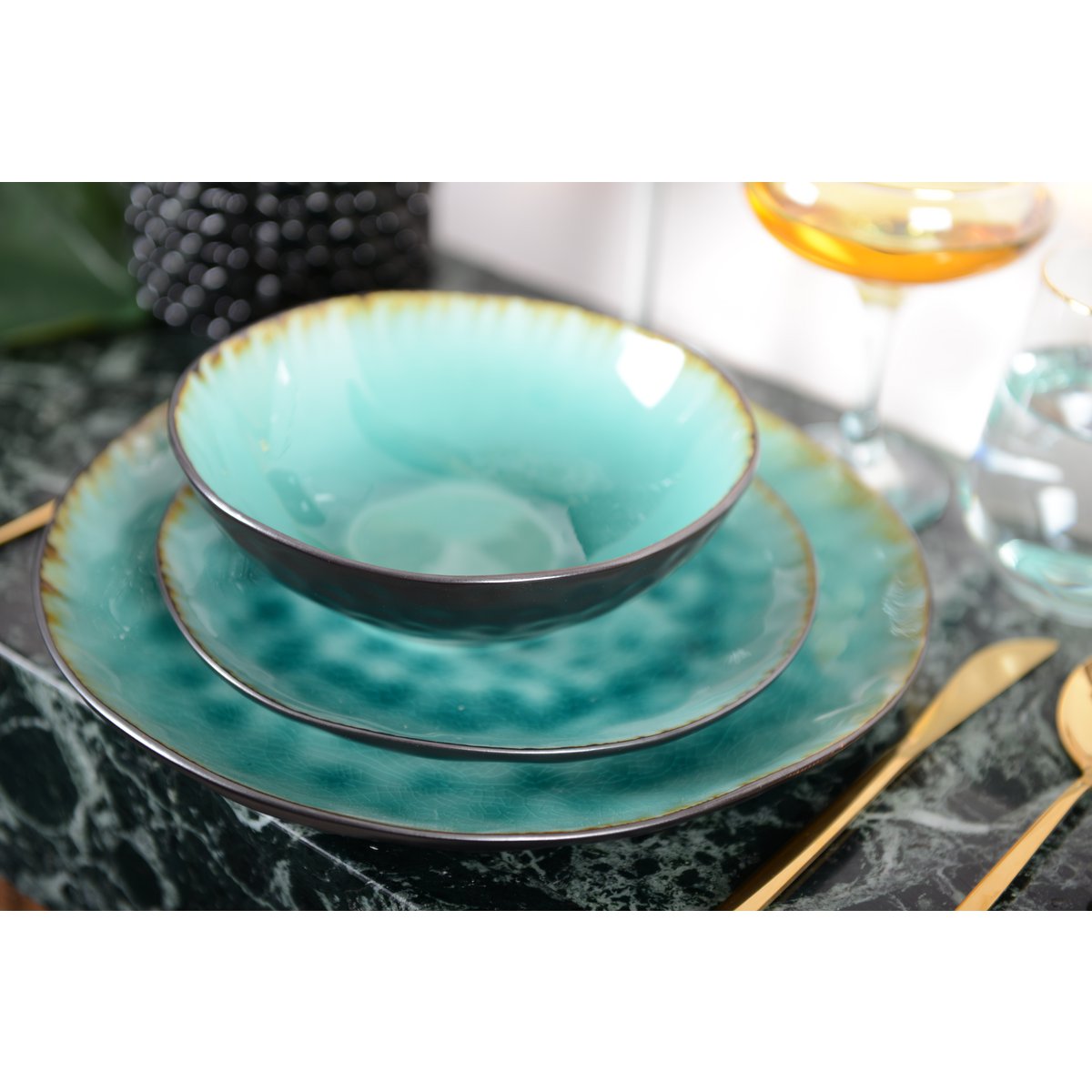 Groene Platte dinerbord Ø27,5 cm – Aulica