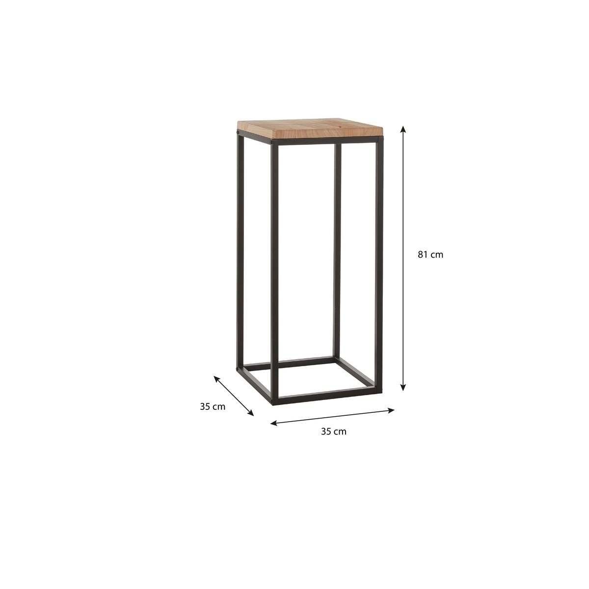 Oskar Plant Table - Wood, Metal - Black