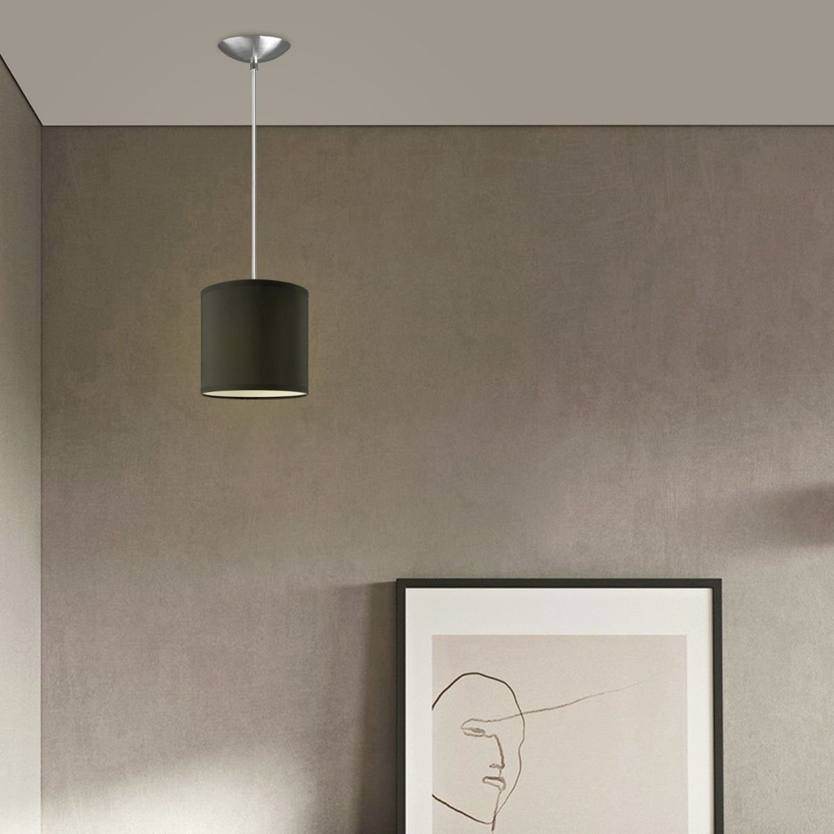 Hanglamp Bling met lampenkap, E27, zwart, 16cm | woon-meubel.nl