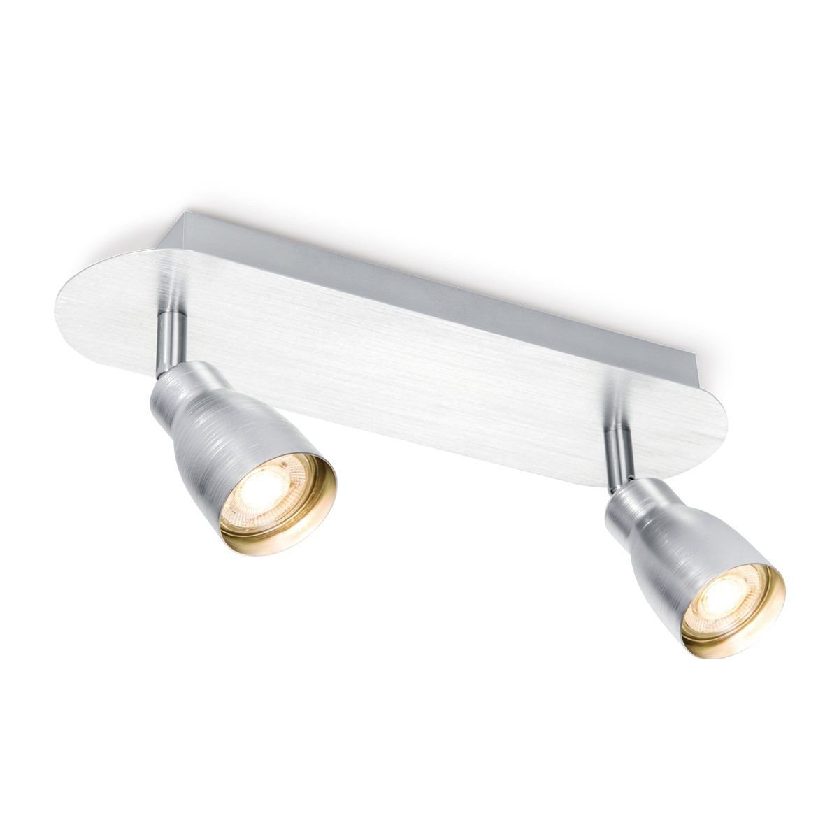 LED Surface-mounted spotlight Alba 2L - dimmable - brushed steel