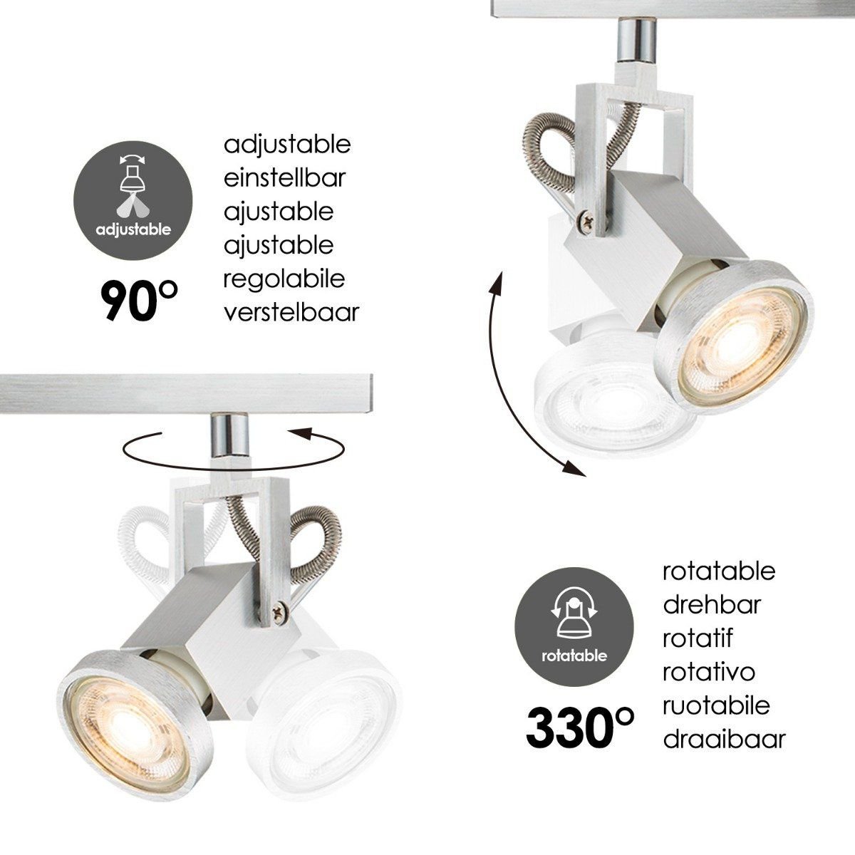 LED Surface-mounted spotlight Cali 2 - incl. dimmable LED lamp - steel