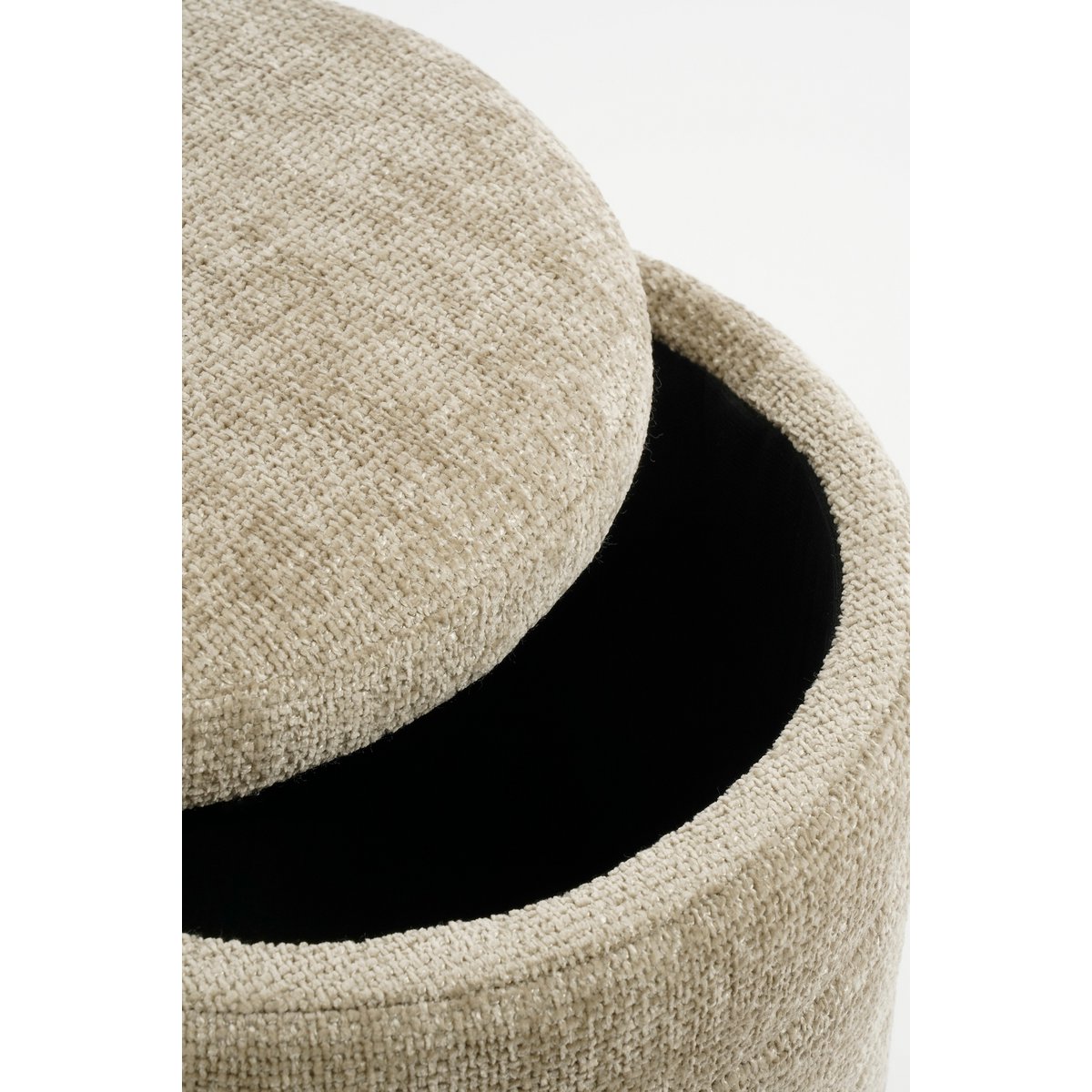 Pouf de rangement - H41 x Ø42 cm - Gris clair