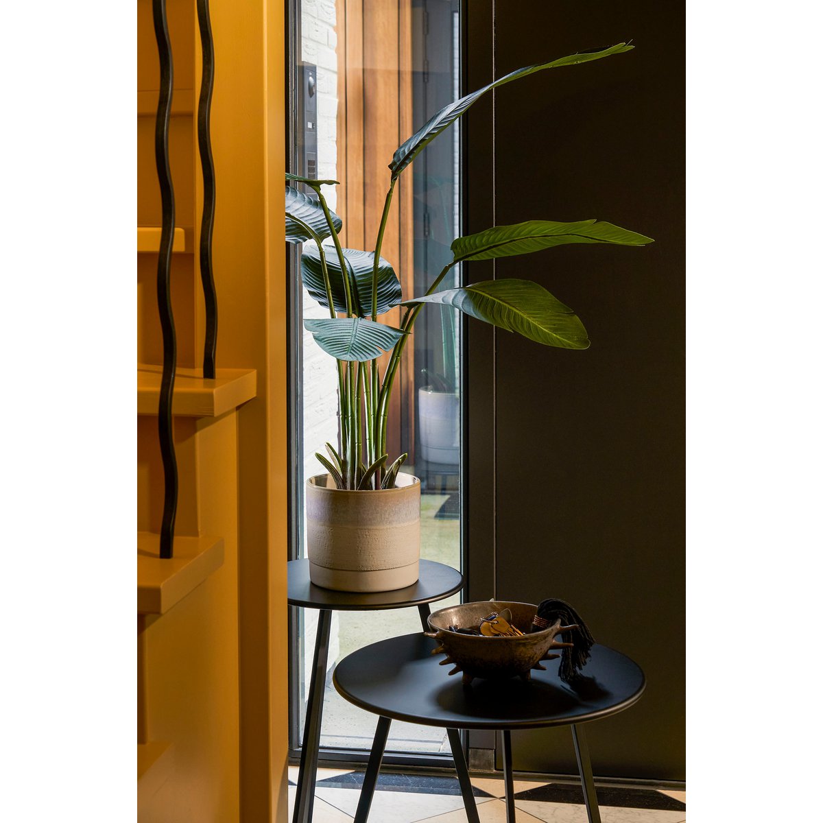 Olof Bloempot Terracotta, Crème - H20 x Ø22 | woon-meubel.nl