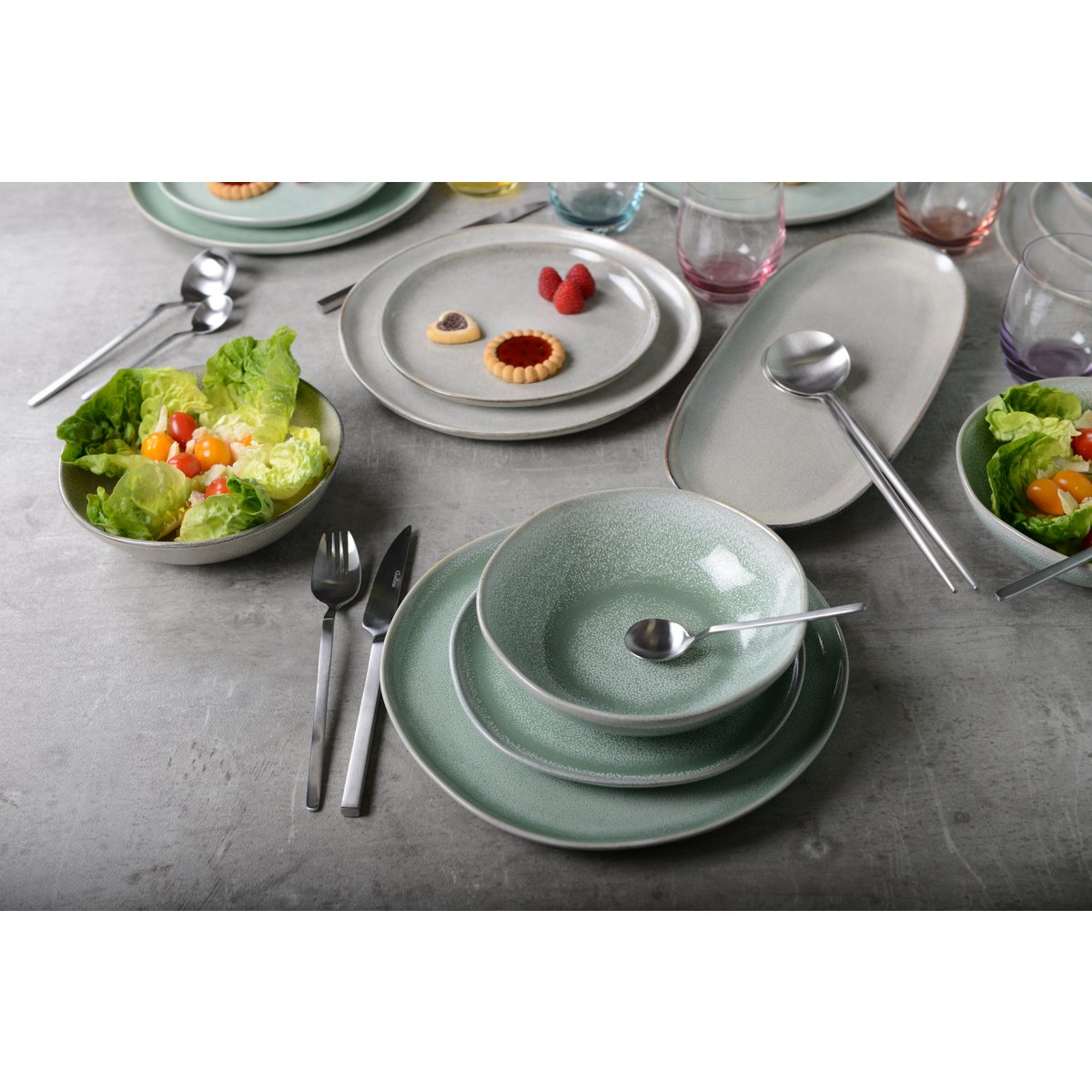 Aulica Mat Zilveren Saladebestek |woon-meubel.nl