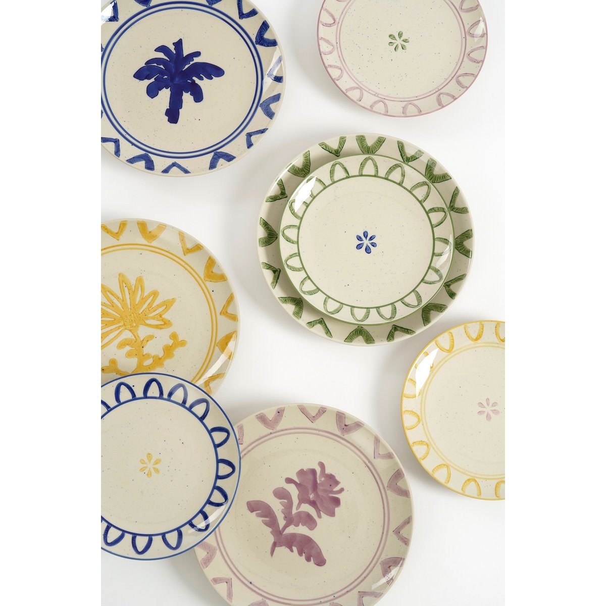 Clayton Ontbijtbord Groen, Blauw, Geel, Lila - Steengoed - Set van 4 |woon-meubel.nl