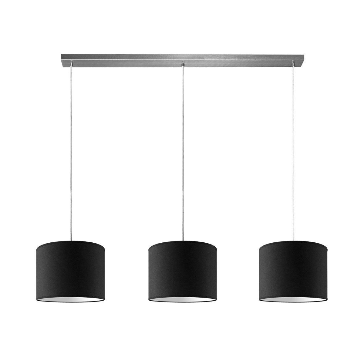 Hanging lamp Beam 3L, E27, black Lampshade, 25cm