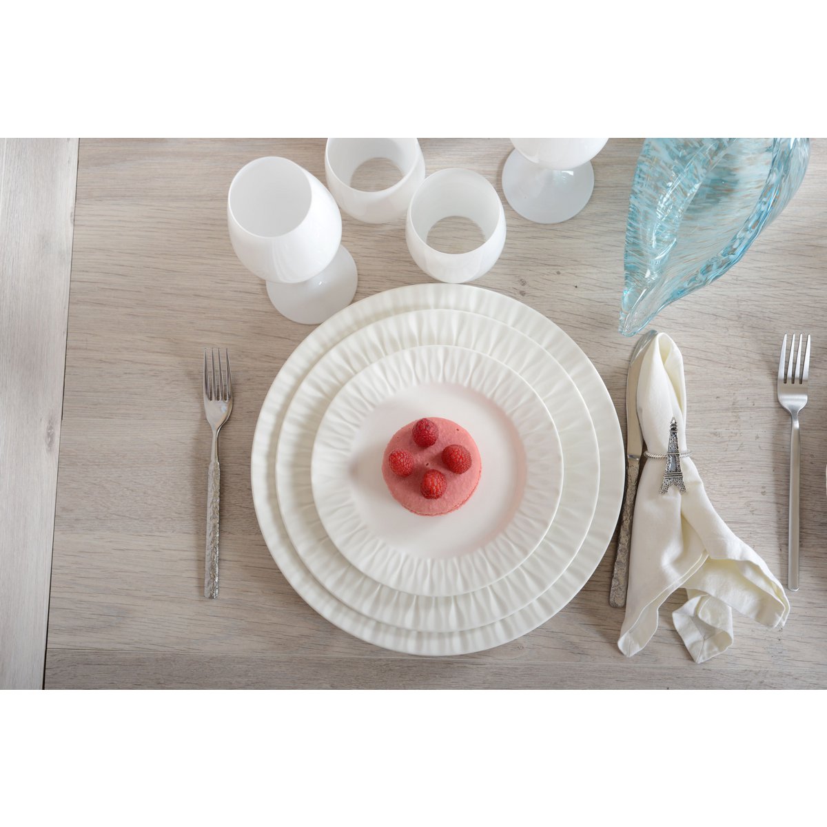 Lilia Witte Dessertbord 20cm – Aulica Porselein |woon-meubel.nl