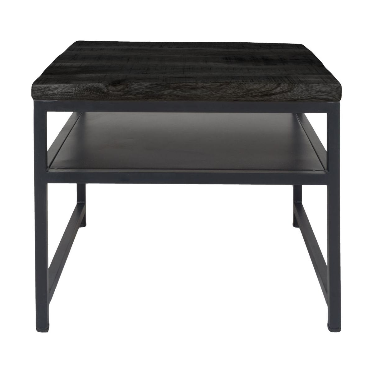Salontafel Delhi Zwart Mangohout 45 x 45 cm |woon-meubel.nl