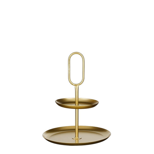 Rama Etagere 2 Layers - L28 x W28 x H36 cm - Metal - Gold