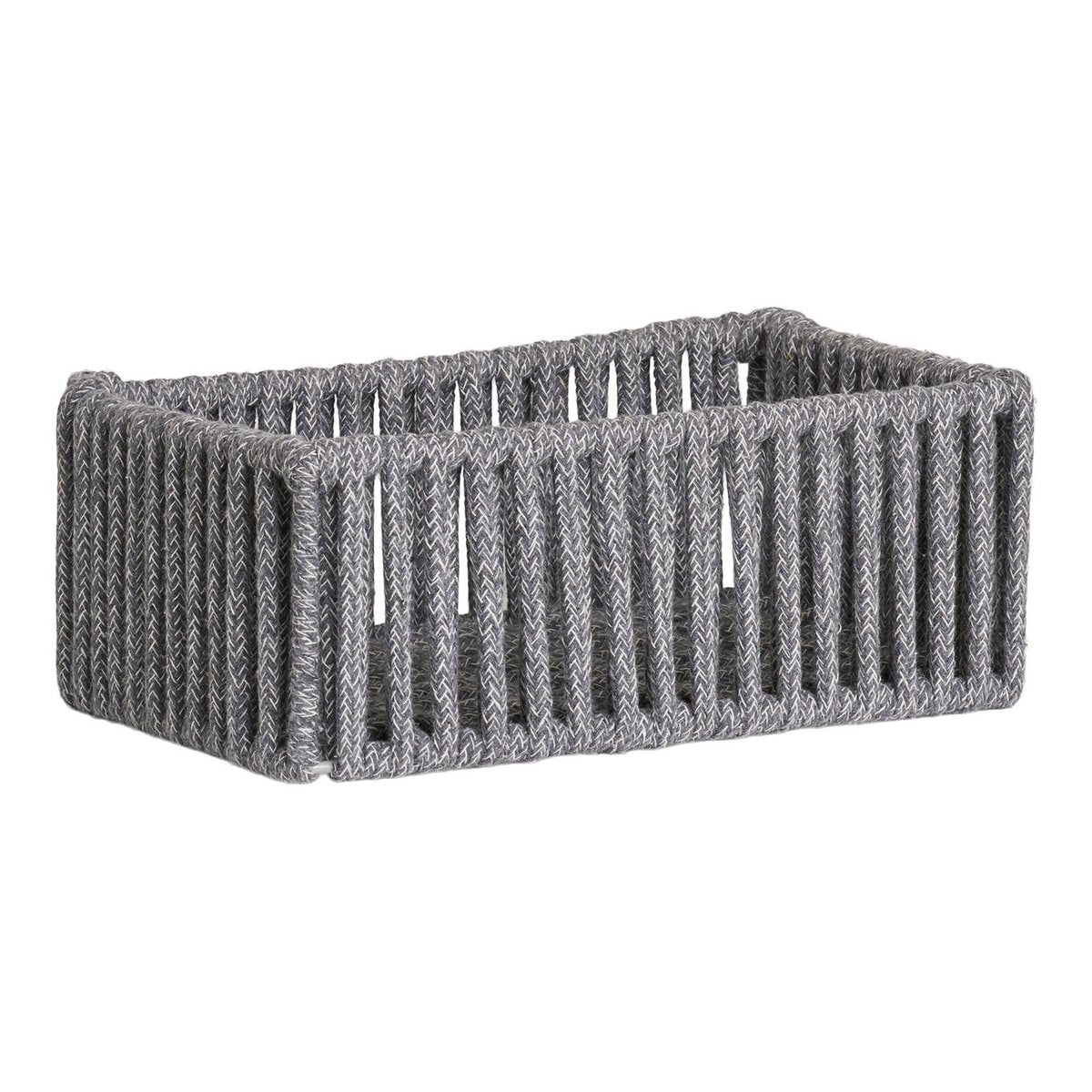 Set of 3 Storage Baskets Gray – Cotton & Metal – House Nordic