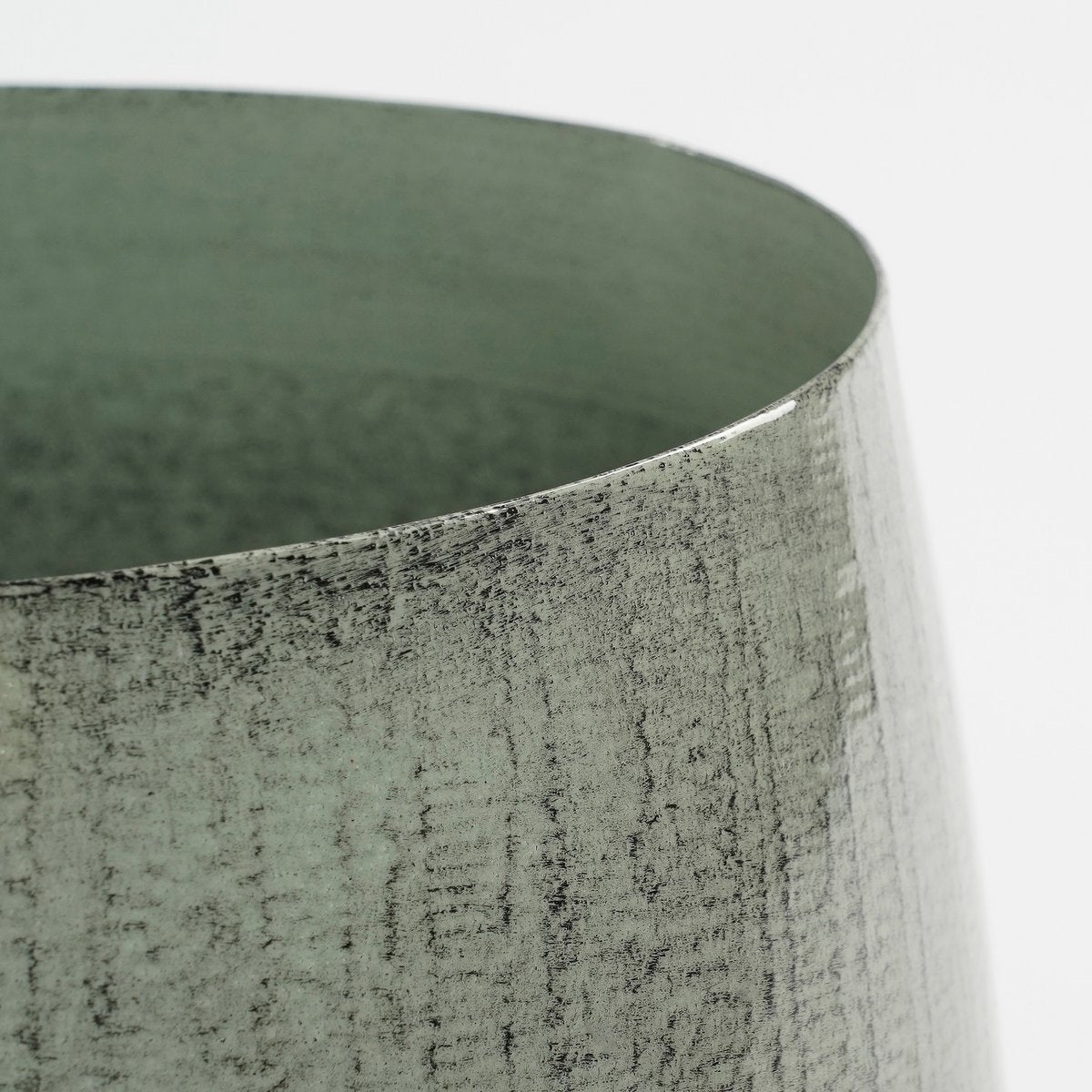 Cache-pot Benson - H27 x Ø32 cm - Métal - Gris clair