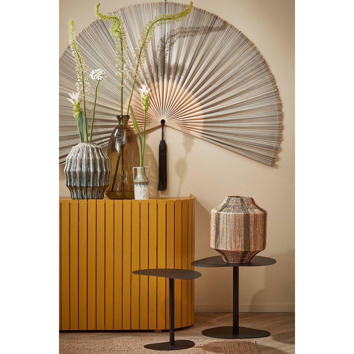 Bijzettafel, Set van 2, L55xB41xH40cm, Metaal, zwart|woon-meubel.nl