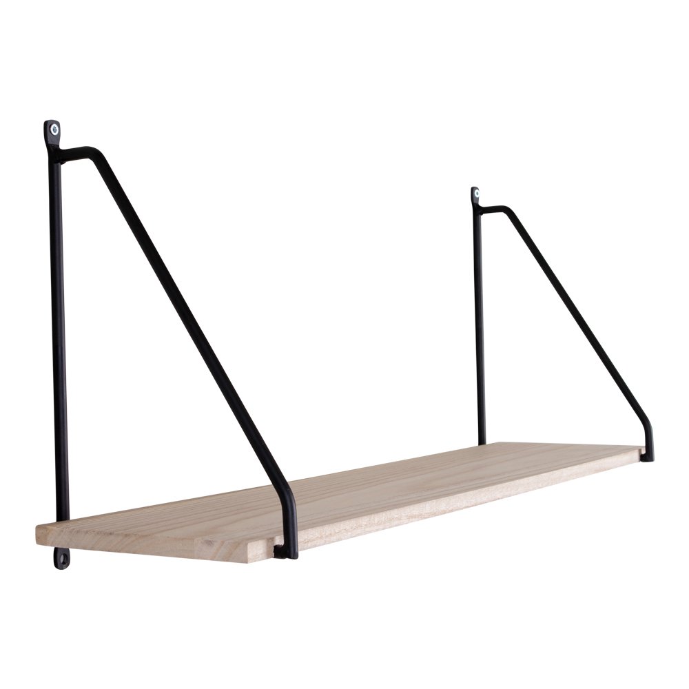 Arnhem Plank - Steel, Wood, Black/Natural - 65x17x27 cm