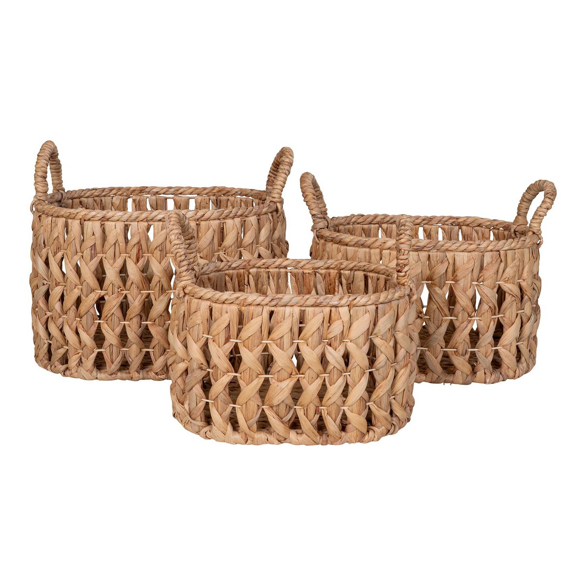 Balerma Basket - Mand met handvatten, waterhyacint, naturel| woon-meubel.nl
