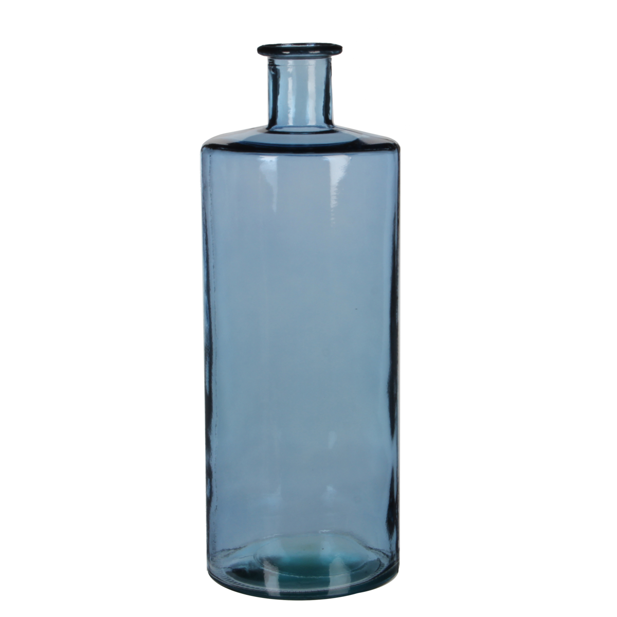 Guan Bottle Vase - H40 x Ø15 cm - Recycled Glass - Blue