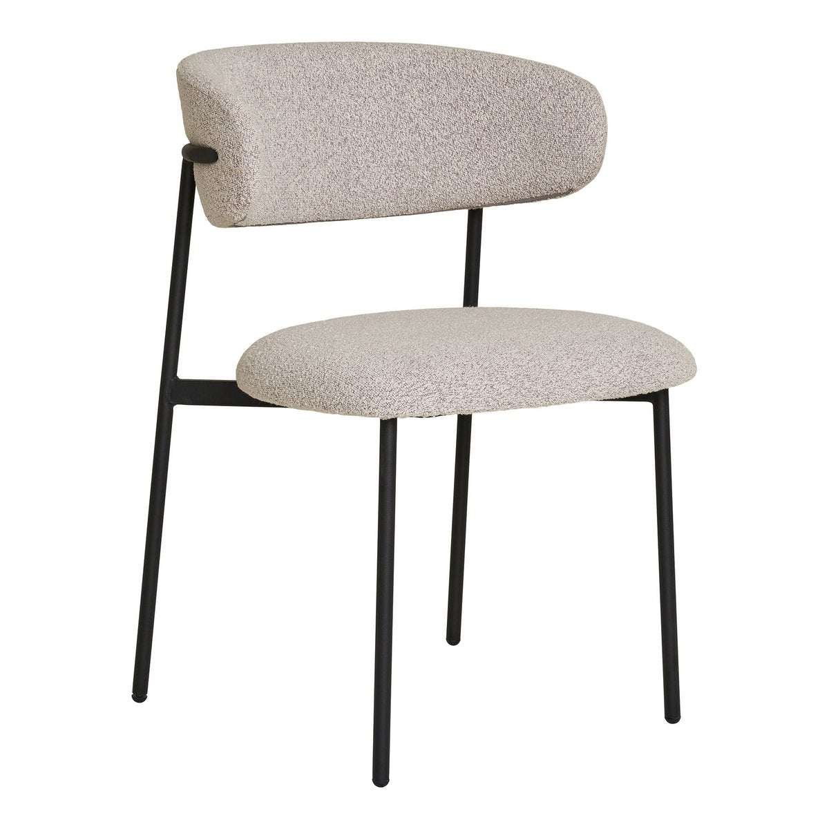 Mira Eetkamerstoel bouclé, zand - Set van 2 |woon-meubel.nl