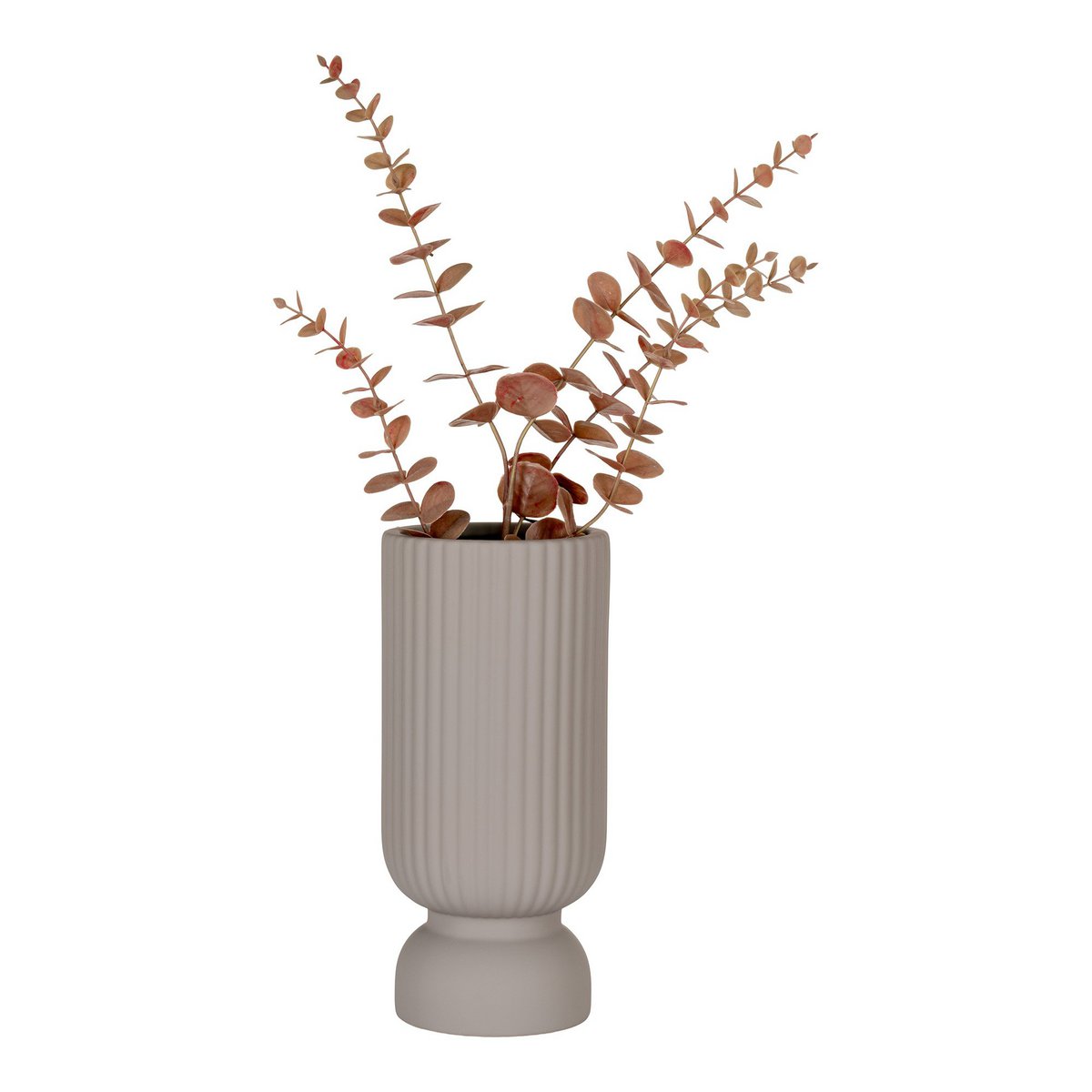 Vase - Ceramic vase, grey, Ø12x25.5 cm