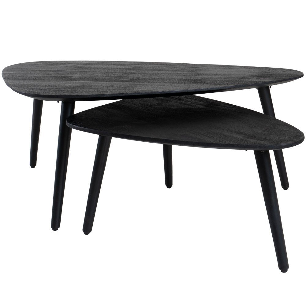 Jamal Coffee Table – Black Mango Wood – Set of 2