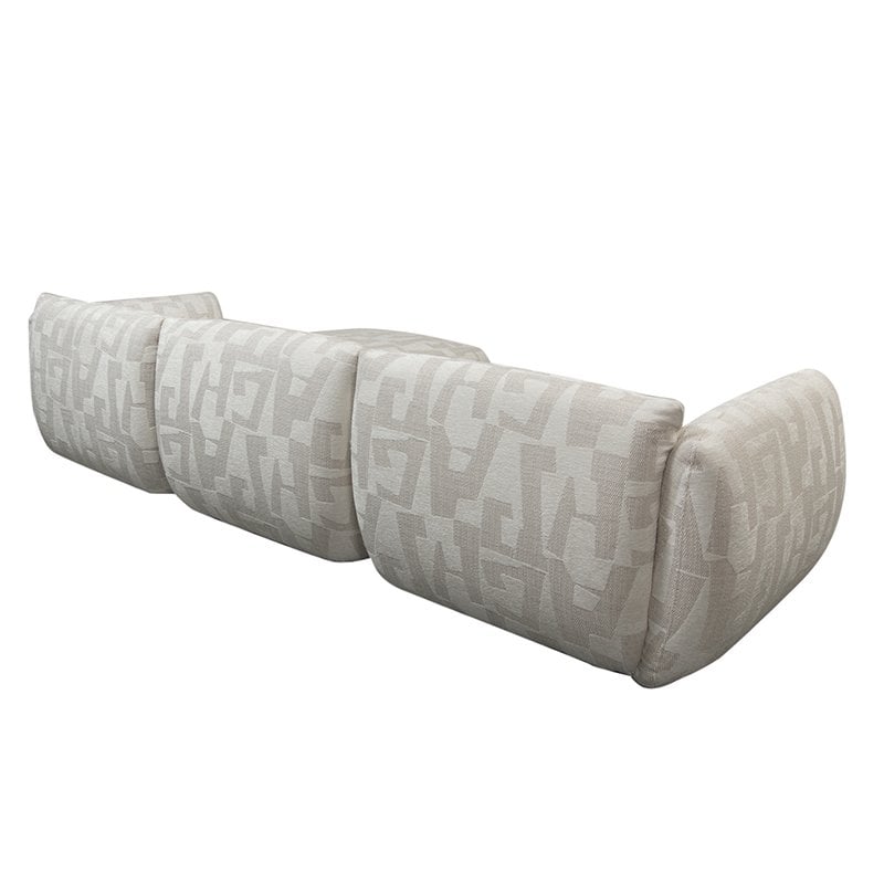 Banque Amsterdam 4 places + pouf Glyphes blancs