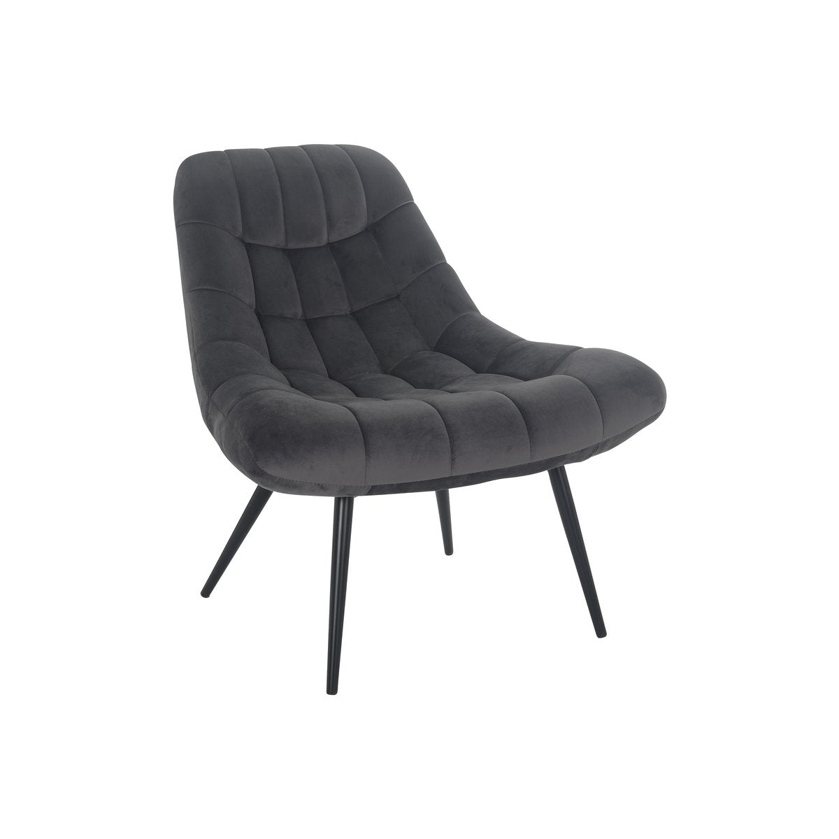 Fauteuil XXL fluweel grijs metaal zwart