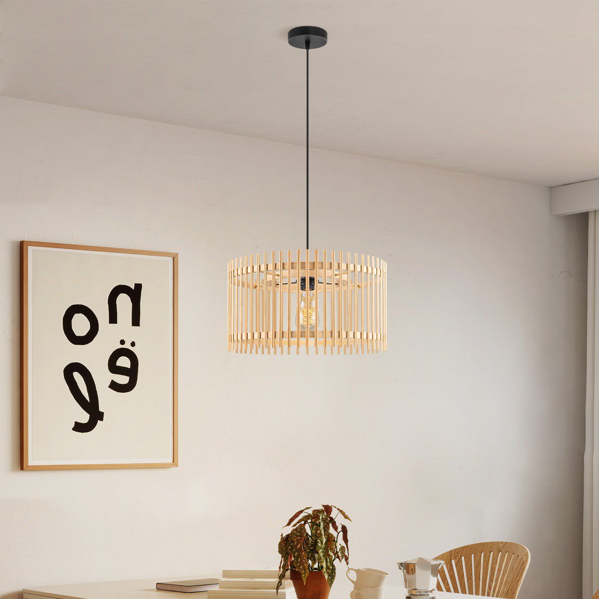 Bohemien Hanglamp Bamboe kap Ø40 x 126 cm (B X H) |woon-meubel.nl