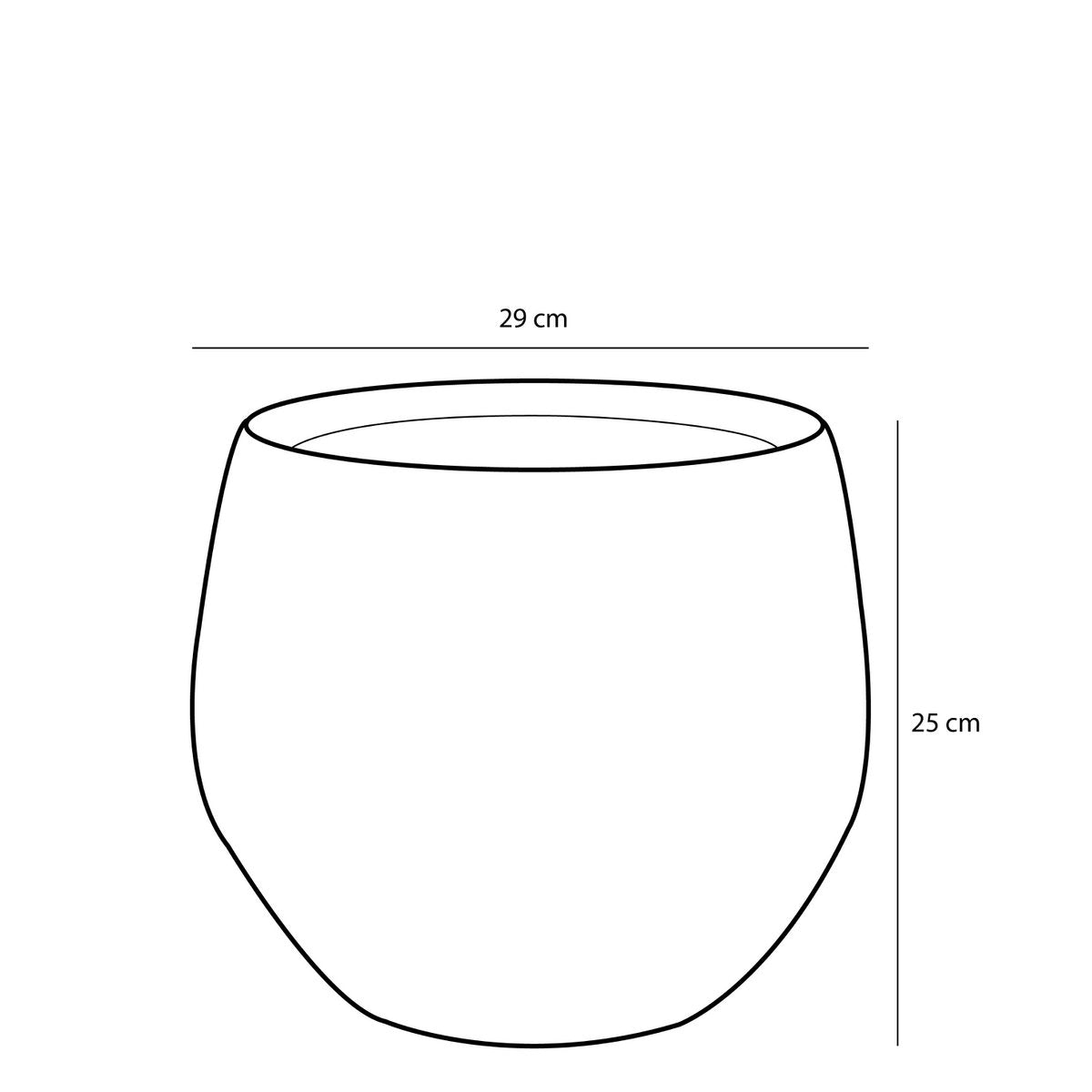Cache-pot Douro - H25 x Ø29 cm - Terre cuite - Mat - Noir
