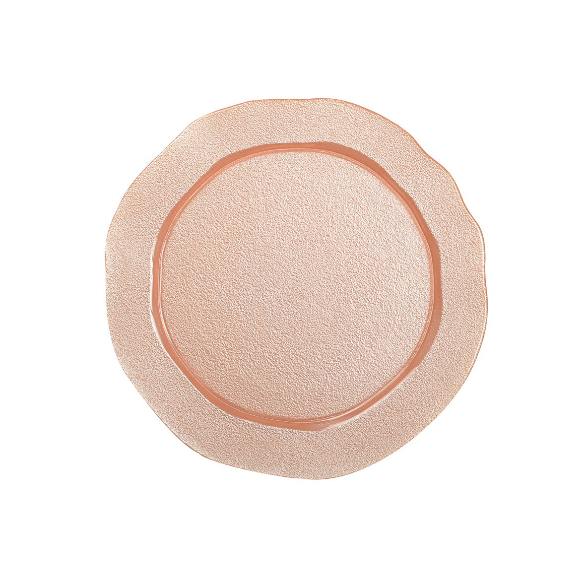 Zalmkleurig Glas Presentatiebord Ø32,5 cm – Aulica Boudoir | woon-meubel.nl