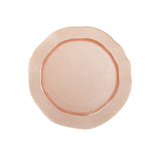 Zalmkleurig Glas Presentatiebord Ø32,5 cm – Aulica Boudoir | woon-meubel.nl