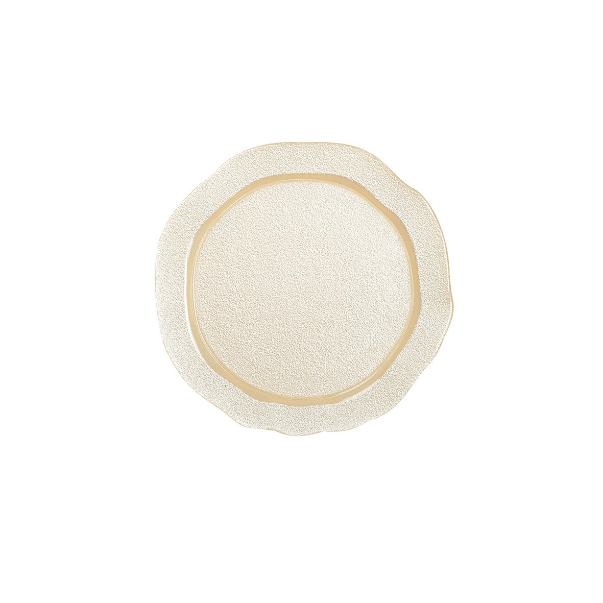 Vanille Serveerbord – 28 cm – Glazen Bloemvorm – Luxe Tafelbord |woon-meubel.nl