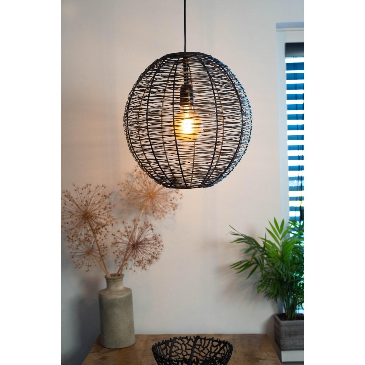 Pendant lamp NATHAN matt black Ø45x45cm
