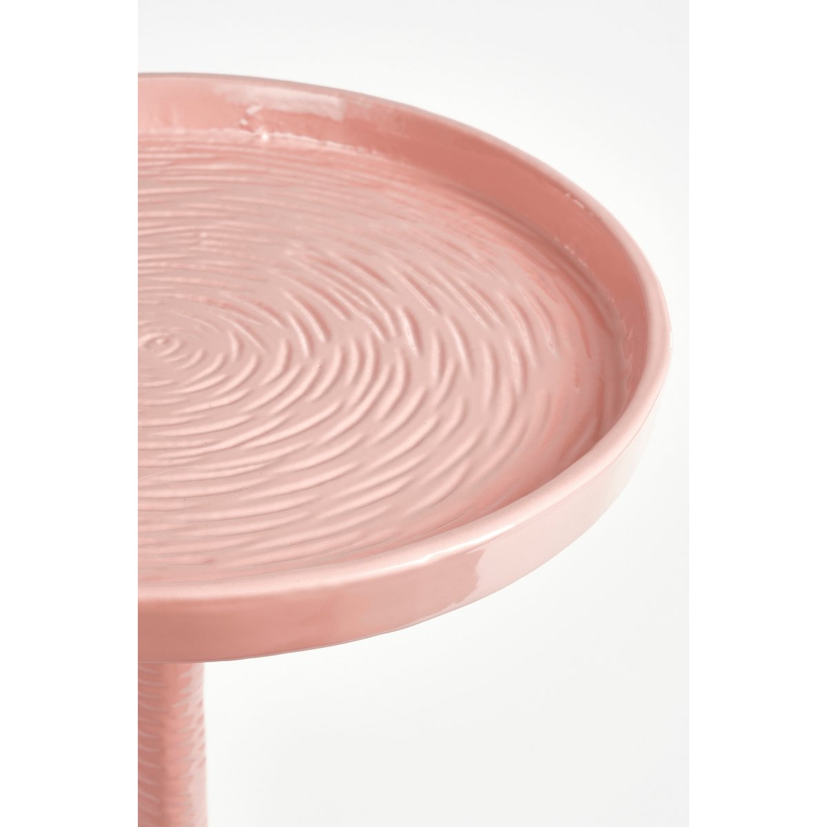 Colin Side Table - H68 x Ø24 cm - Recycled Aluminum - 100% FSC - Light Pink