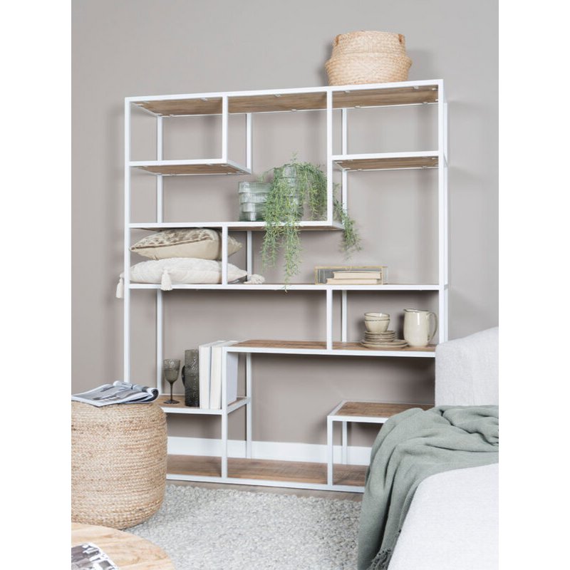 Vakkenkast Huub Wit Roomdivider Handgemaakt |woon-meubel.nl