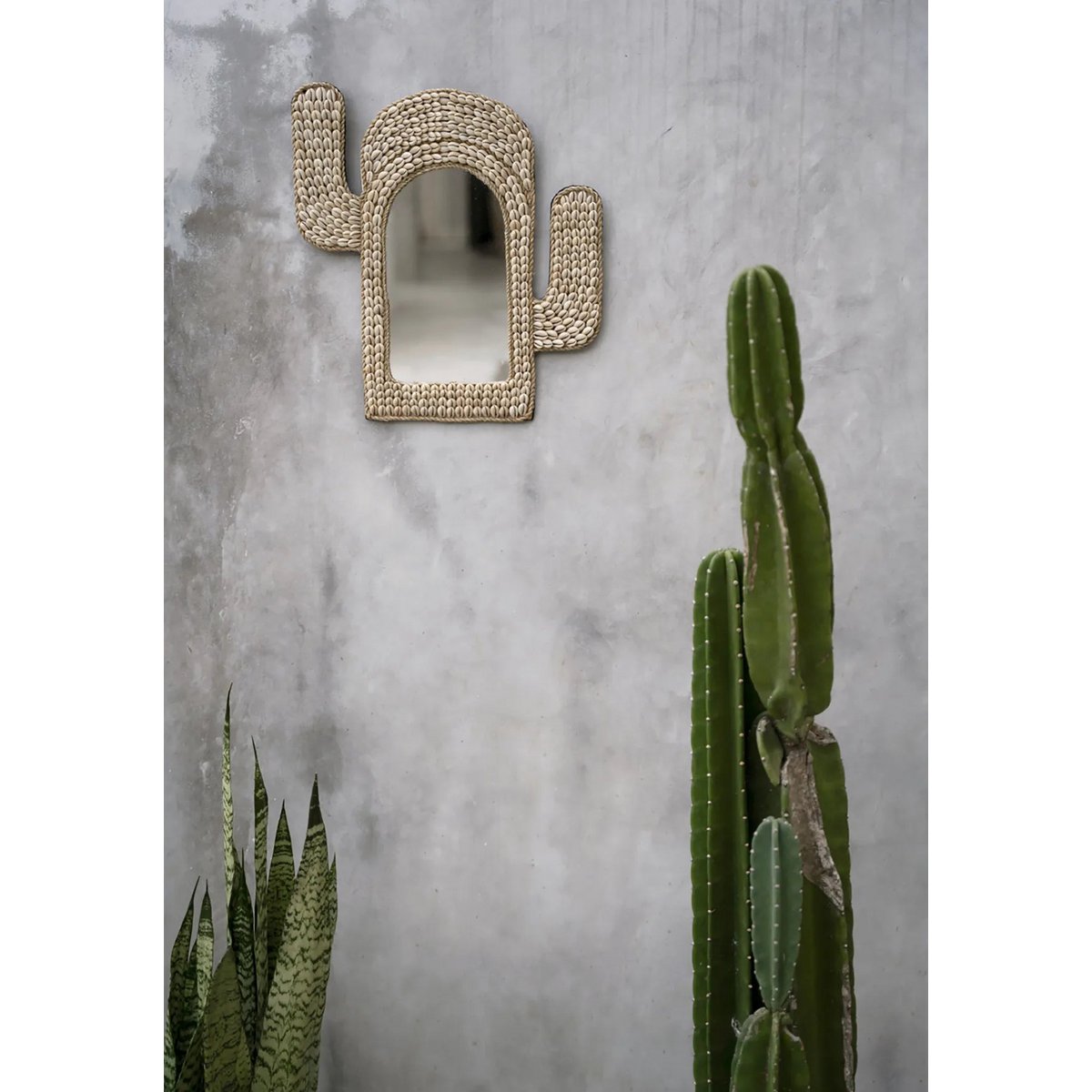 De Cactusschelp spiegel - Wit
