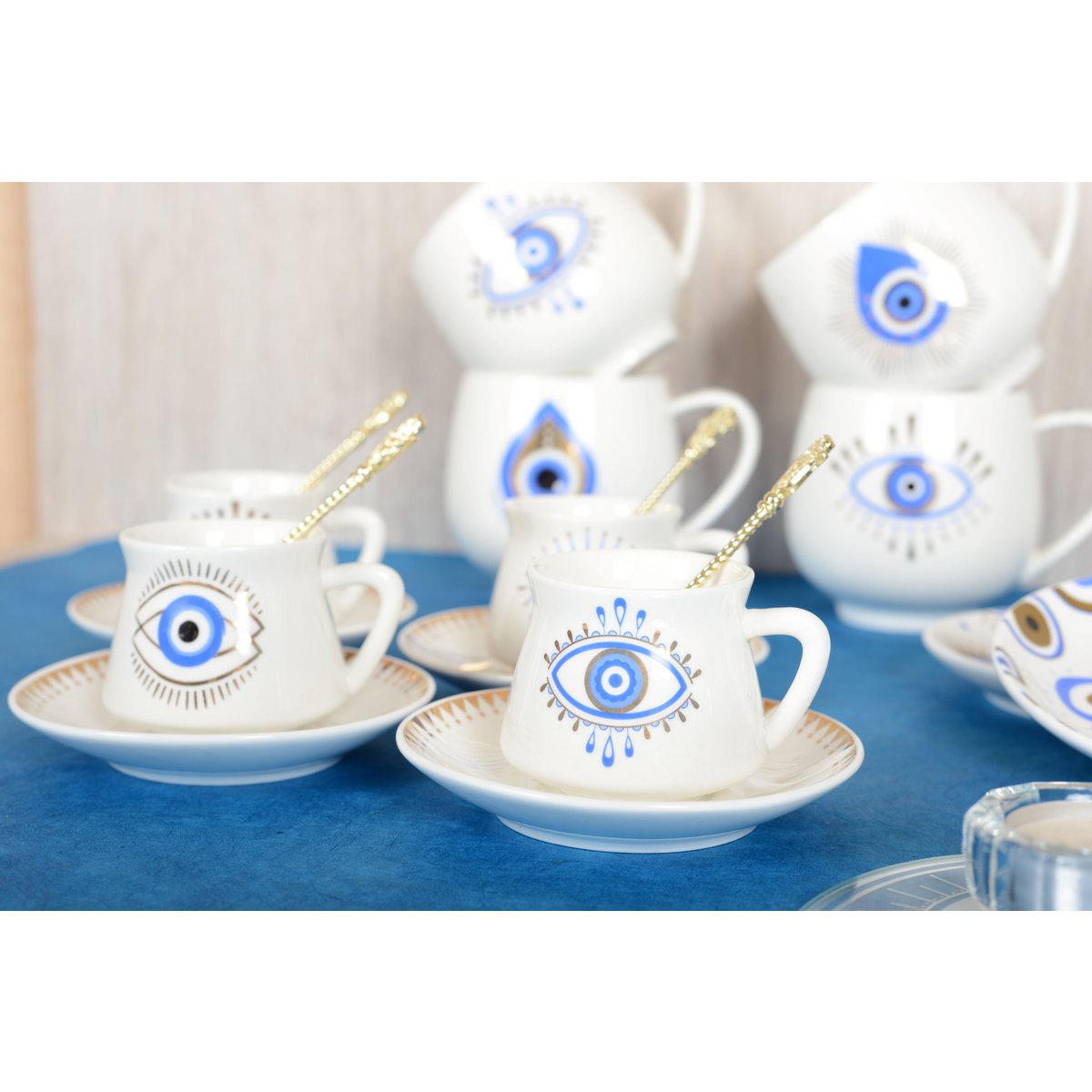 Koffiekopjes Geluksoog – Set van 4  | Geschenkdoos | Handgemaakt | Origineel Espresso Servies