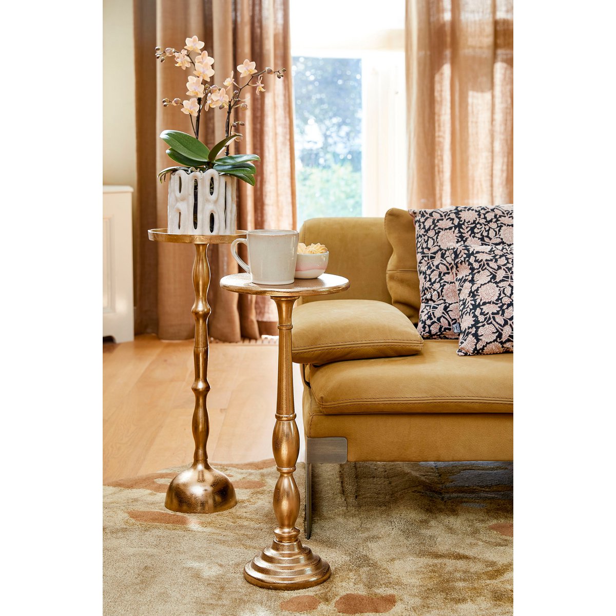 Duco Side table - H66 x Ø25 cm - Recycled Aluminum - FSC 100% - Gold