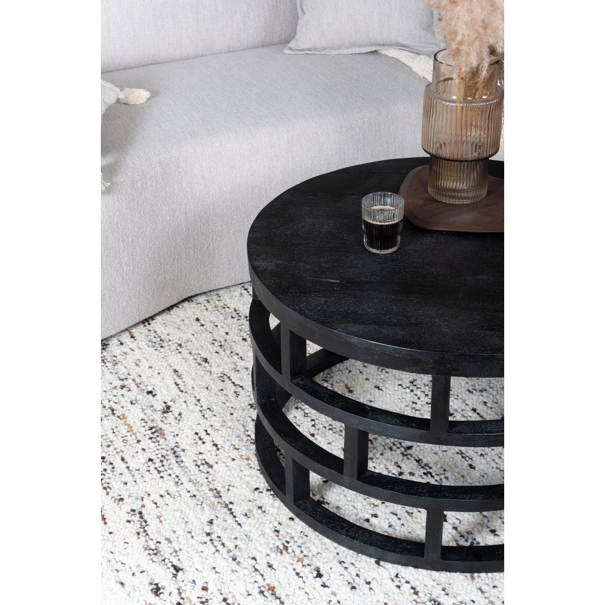 Salontafel Jax Zwart Mangohout |woon-meubel.nl
