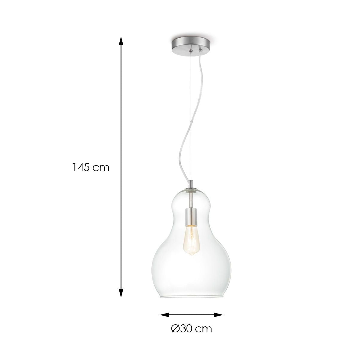 Hanging lamp Bello Big - Clear - 30x30x145cm