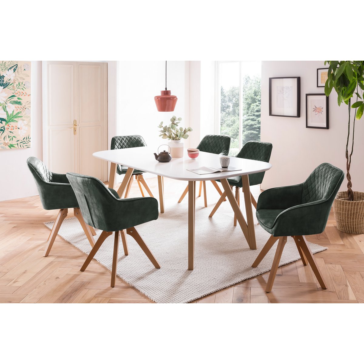 Eetgroep 5 stuks, eettafel en vier eetkamerstoelen |woon-meubel.nl