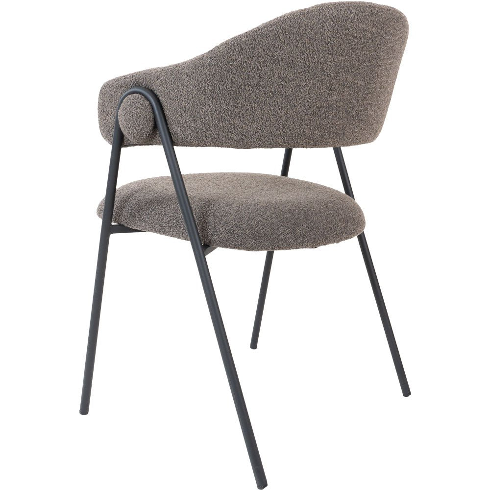 Eetkamerstoel Lio Brown, Bouclé, Luxe Design |woon-meubel.nl