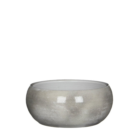 Bol Lester - H12 x Ø28 cm - Terre cuite - Gris clair