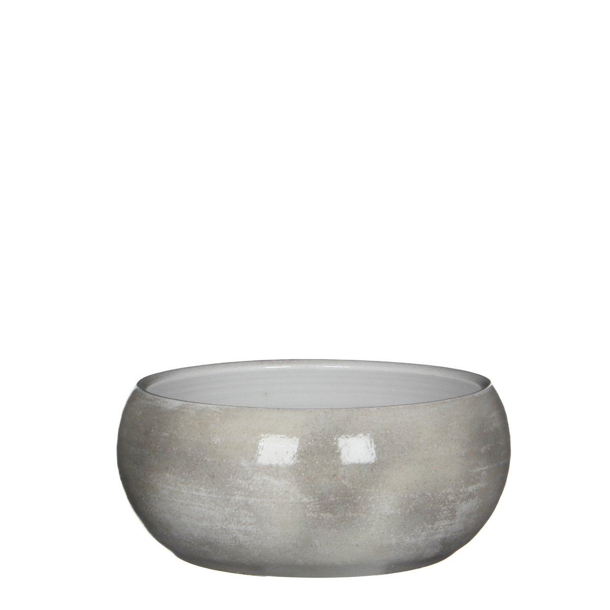Bol Lester - H12 x Ø28 cm - Terre cuite - Gris clair