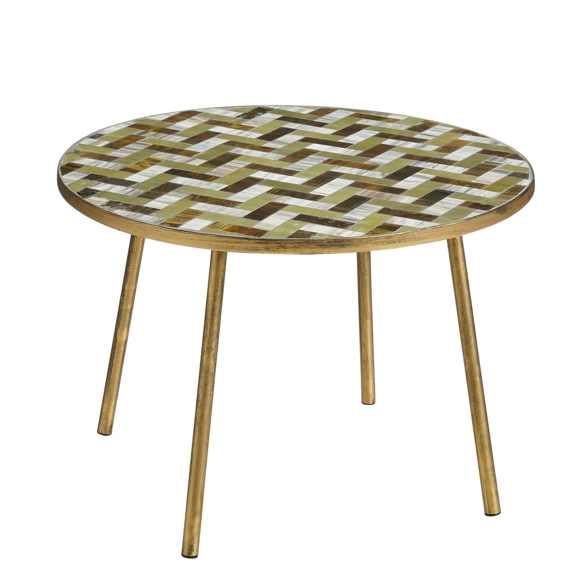 Alanza Bijzettafel Buiten - H38 x Ø58 cm - Metaal - Groen | woon-meubel.nl