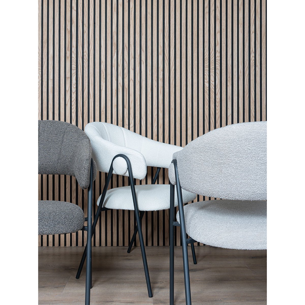 Eetkamerstoel Lio Brown, Bouclé, Luxe Design |woon-meubel.nl