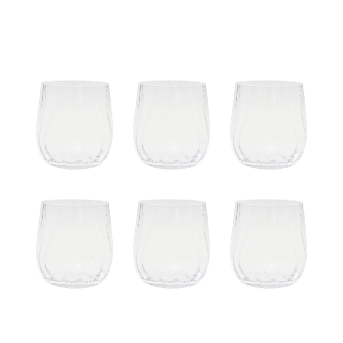 Luxe Golf Waterglazen  – Set van 6 – Transparant Glas |woon-meubel.nl