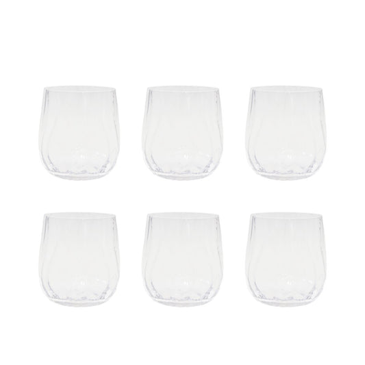 Luxe Golf Waterglazen  – Set van 6 – Transparant Glas |woon-meubel.nl