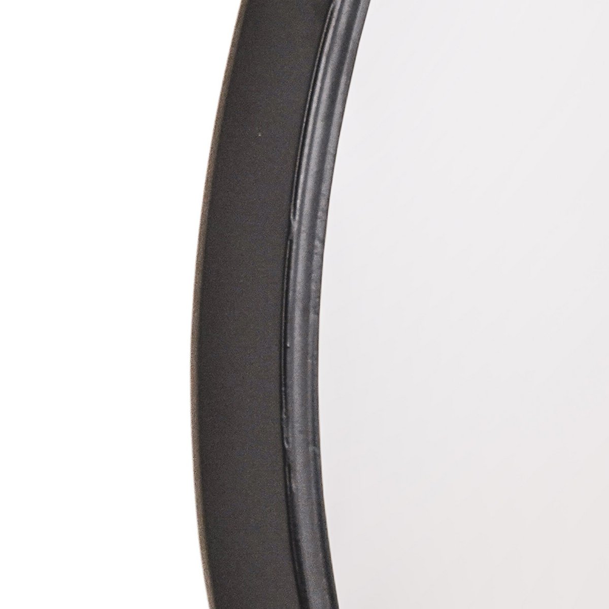 Mirror - Round Wall Mirror - Leather/Metal - Black - Ø50cm
